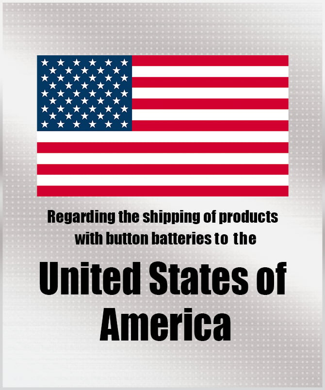 Regarding the shipping of products with button batteries to the United States of America.